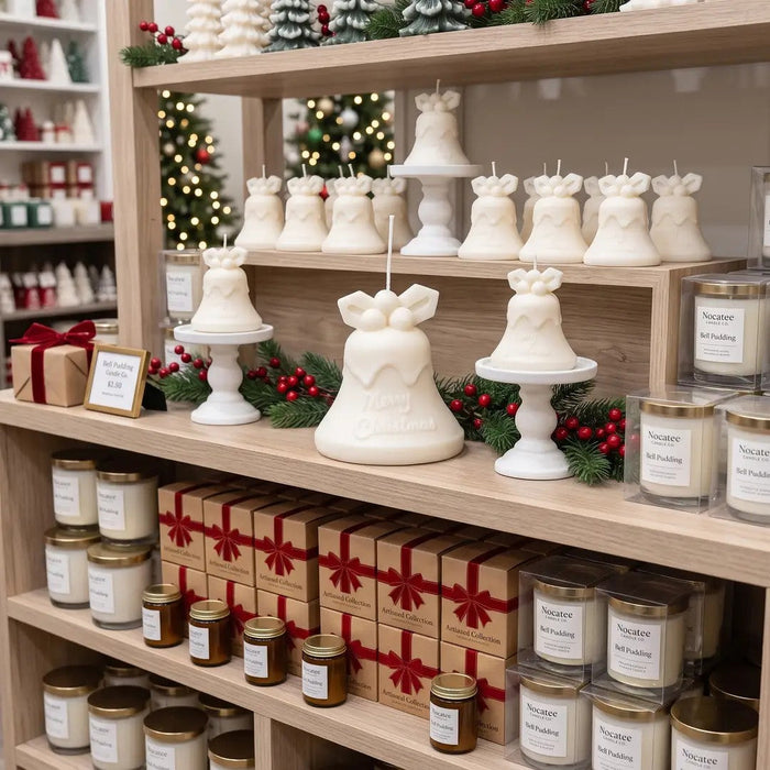 Tall Bell Christmas Candle | Sculptural Soy Wax | Handcrafted in USA