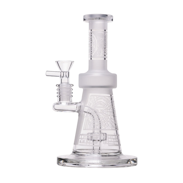 Human Grade Aztec (Sandblasted) Glass Water Pipe