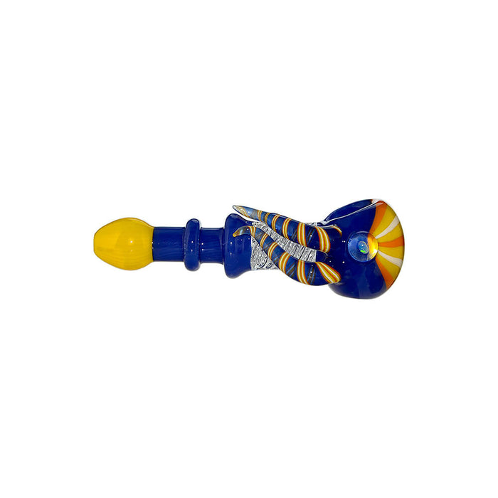 COLORFUL FISH SHAPED GLASS HAND PIPE