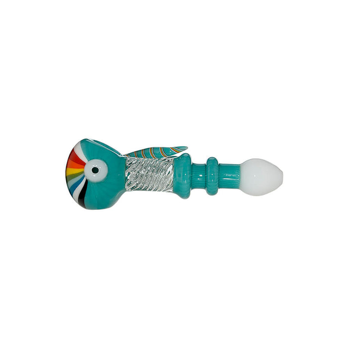 COLORFUL FISH SHAPED GLASS HAND PIPE