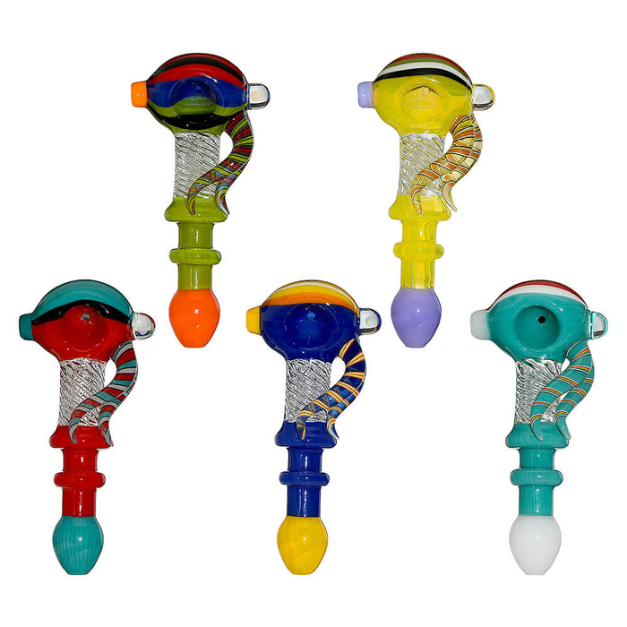 Colorful Fish Shaped Glass Hand Pipe