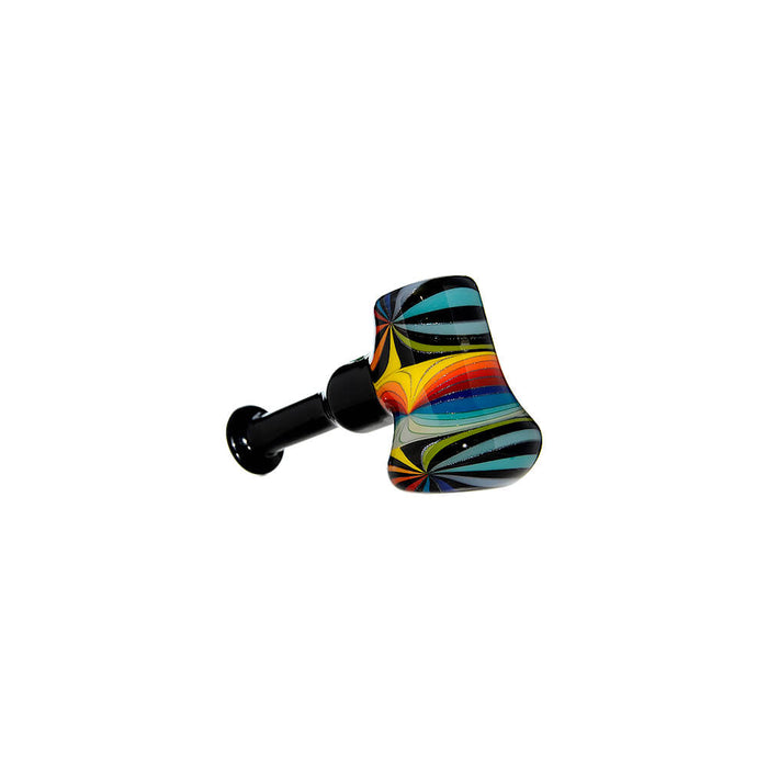 Colorful Starburst Axe Glass Pipe - Artisan Borosilicate Hand Pipe