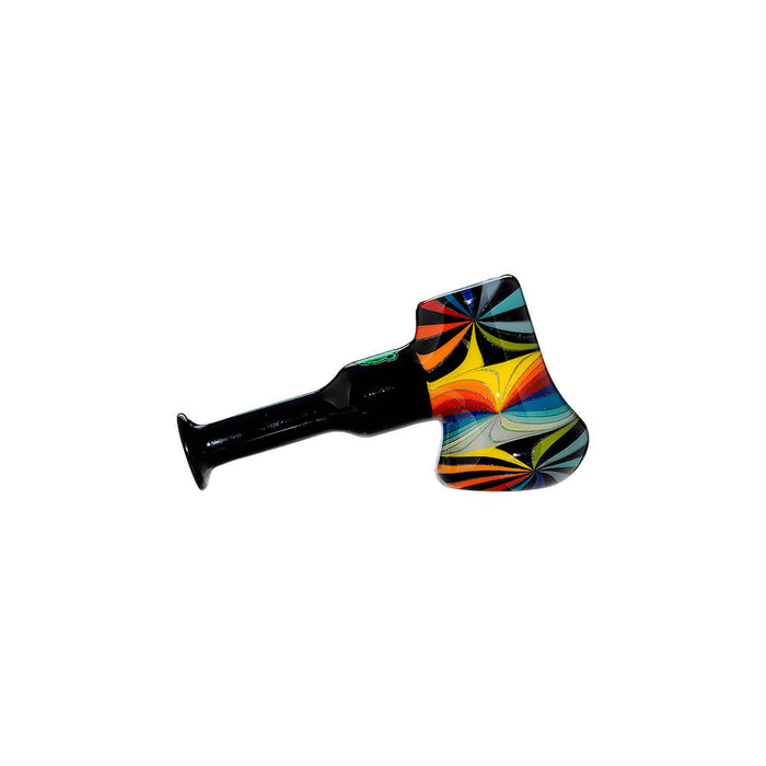 Colorful Starburst Axe Glass Pipe - Artisan Borosilicate Hand Pipe