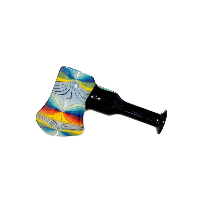 Colorful Starburst Axe Glass Pipe - Artisan Borosilicate Hand Pipe