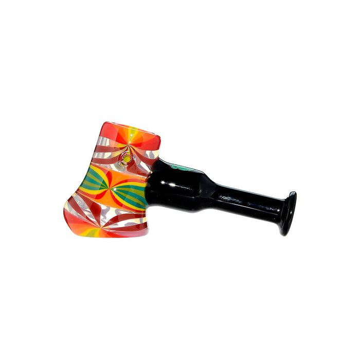 Colorful Starburst Axe Glass Pipe - Artisan Borosilicate Hand Pipe