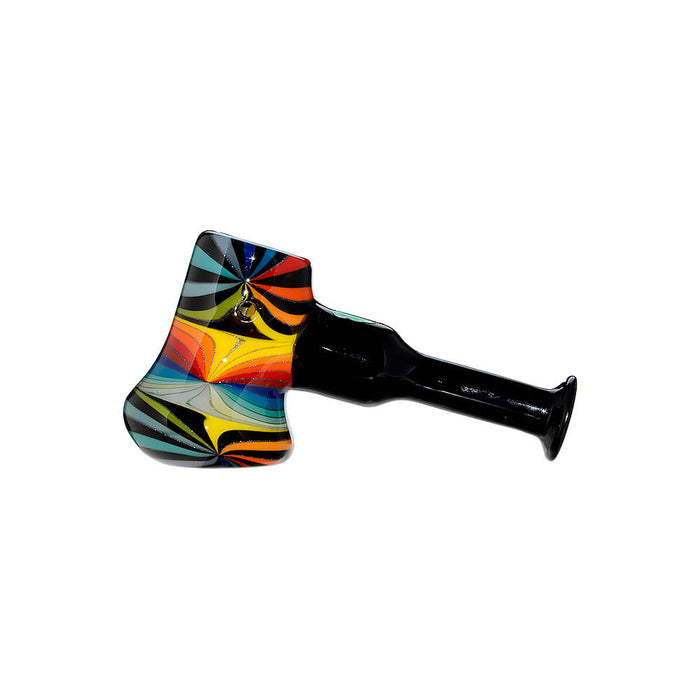 Colorful Starburst Axe Glass Pipe - Artisan Borosilicate Hand Pipe