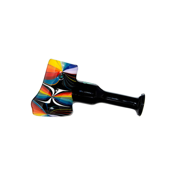 Colorful Starburst Axe Glass Pipe - Artisan Borosilicate Hand Pipe