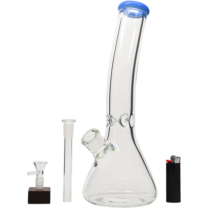 Glassic Bent Neck Beaker Glass Water Pipe | 14mm F | Colors Vary