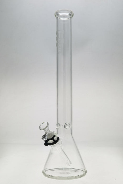 TAG - 20" Beaker 50x5MM - 18/14MM Downstem (5.00") Wavy Sandblasted Logo - Clear .01