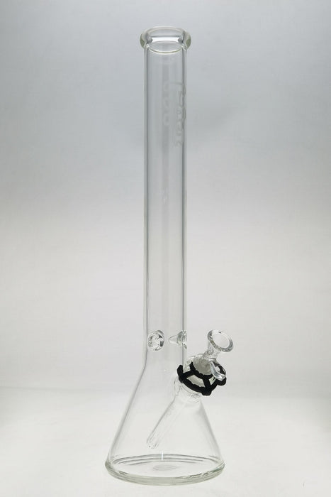 TAG - 20" Beaker 50x5MM - 18/14MM Downstem (5.00") Wavy Sandblasted Logo - Clear .01
