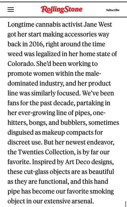 Twenties Collection Hand Pipe | Amber