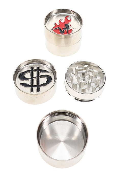 3-Part Metal Herb Grinder “Pocket Pop” – 1½″ – Assorted Designs