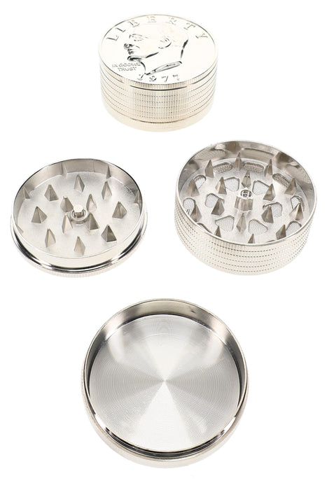 Coin 3-Part Metal Herb Grinder “Pocket UFO” – 2″