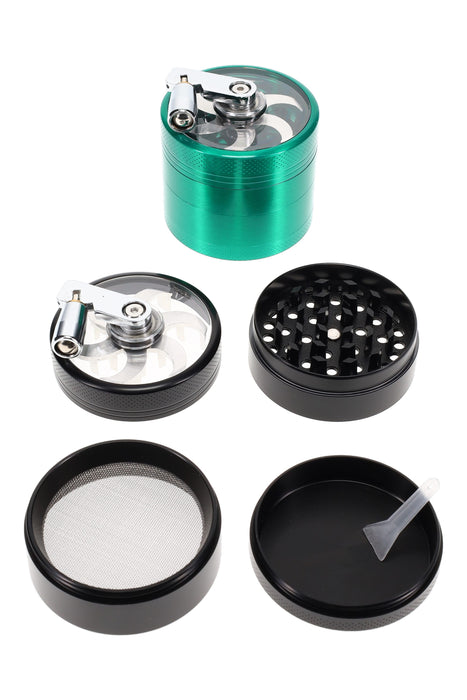 4-Part Metal Hand Crank Herb Grinder “Crank Cyclone” – 2¼″ – Assorted Colors