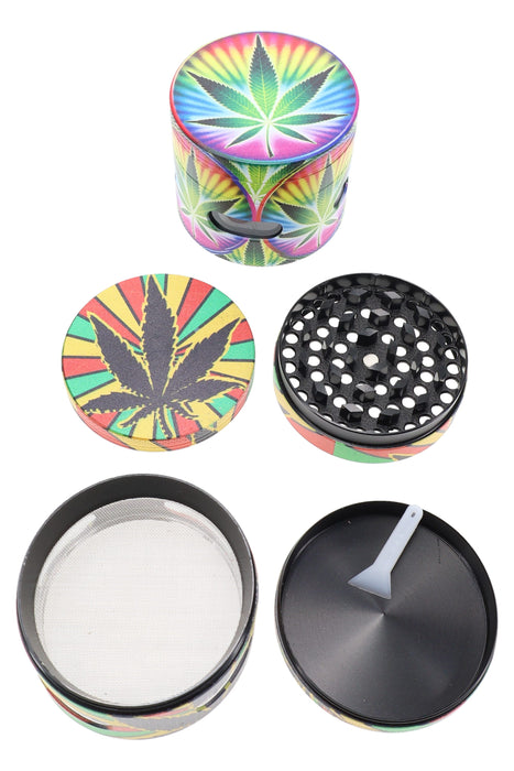 Leaf Design 4-Part Metal Herb Grinder “Window Wonder” – 2¼″