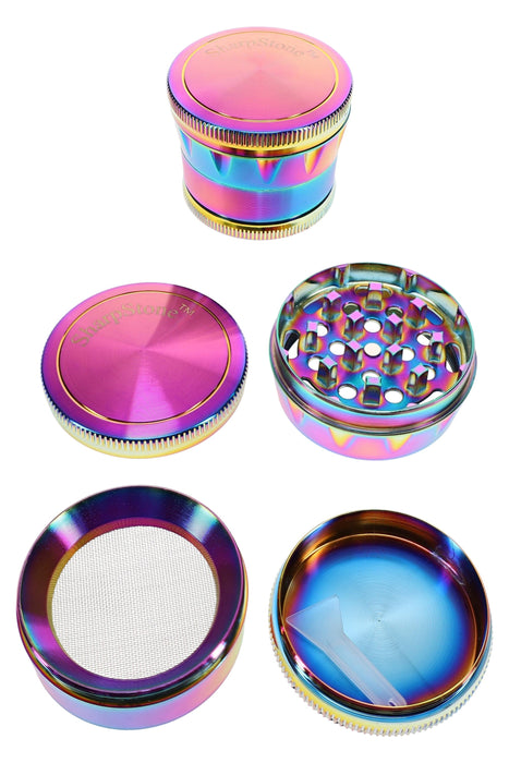 Rainbow 4-Part Metal Herb Grinder – 2″
