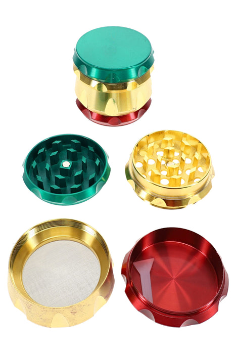 Rasta 4-Part Metal Herb Grinder – 2″
