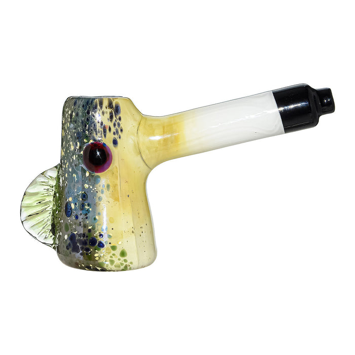GLASS PUFFER FISH SCULPTED HAND PIPE