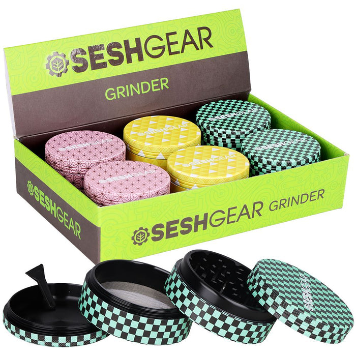 6CT DISPLAY - SeshGear Famous Kimono Grinders - 4pc / 2.5" / Assorted Desgns