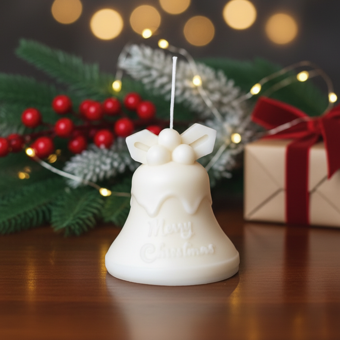 Tall Bell Christmas Candle | Sculptural Soy Wax | Handcrafted in USA