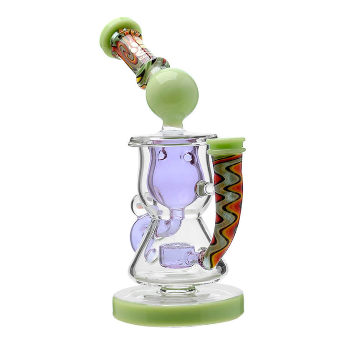 Calibear Heady Wigwag Klein Recycler W/ Encased Opal