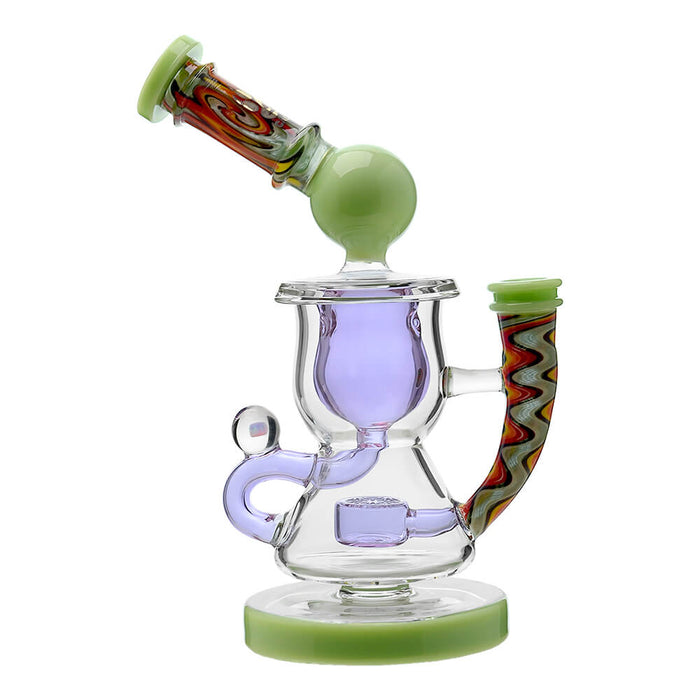 Calibear Heady Wigwag Klein Recycler W/ Encased Opal