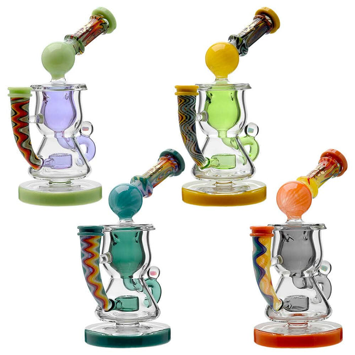 Calibear Heady Wigwag Klein Recycler W/ Encased Opal