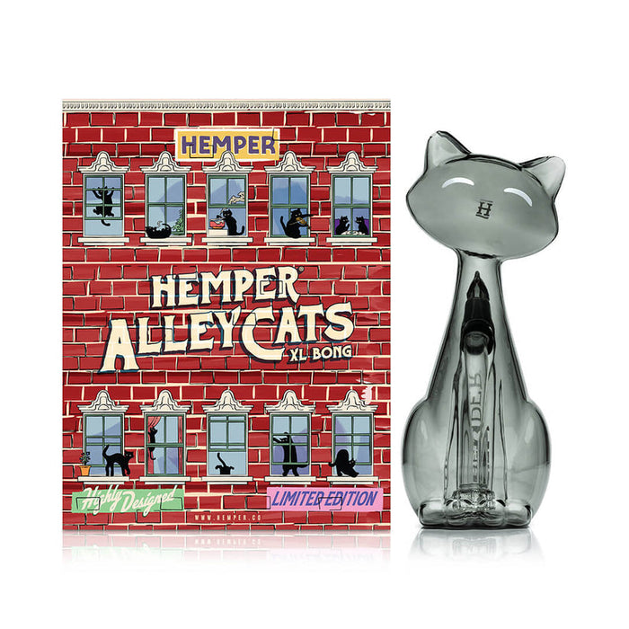 Hemper Alley Cats XL Cat Glass Bong – 9.5″ – 14.5 mm