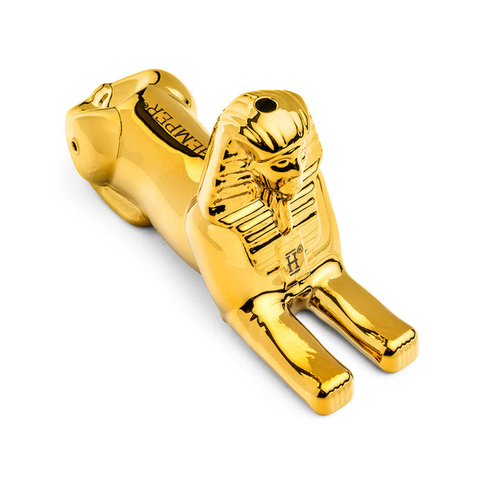 Hemper Ancient Egypt Sphinx Gold Glass Hand Pipe – 5″