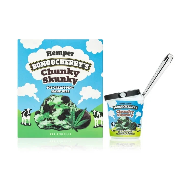 HEMPER Bong & Cherry’s Ice Cream Glass Hand Pipe