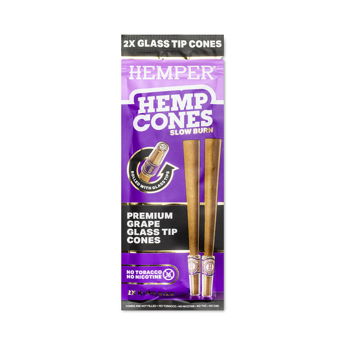 Pre-Rolled King Size Glass Tipped Hemp Cones | 2PK