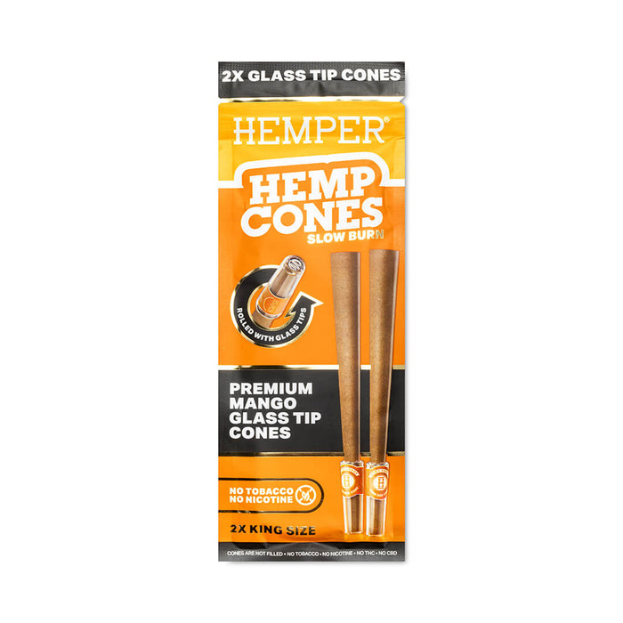 Pre-Rolled King Size Glass Tipped Hemp Cones | 2PK