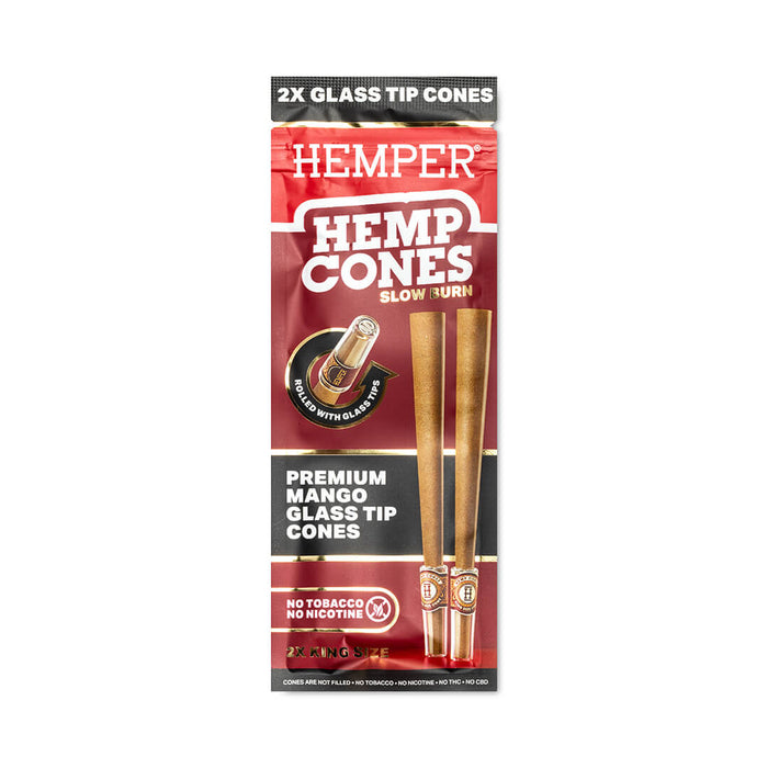 Pre-Rolled King Size Glass Tipped Hemp Cones | 2PK