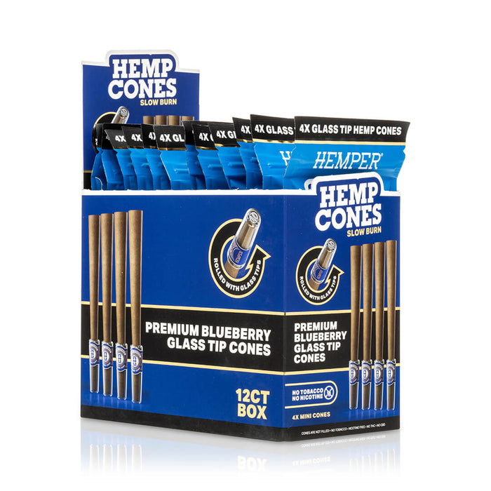 Pre-Rolled Mini Size Glass Tipped Hemp Cones | 4PK