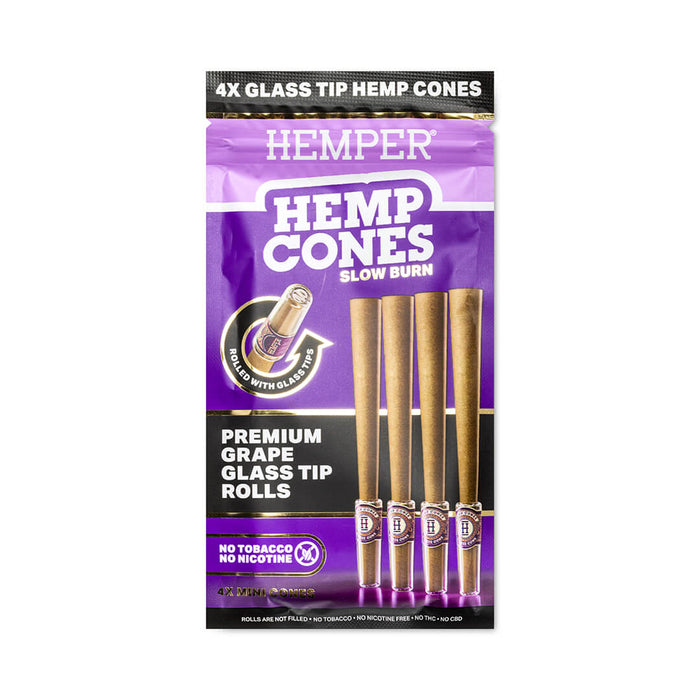 Pre-Rolled Mini Size Glass Tipped Hemp Cones | 4PK