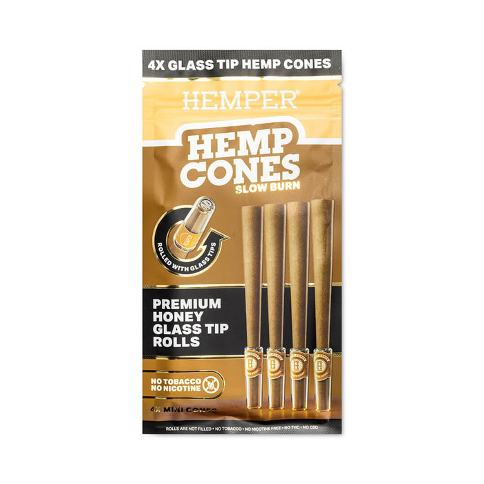 Pre-Rolled Mini Size Glass Tipped Hemp Cones | 4PK