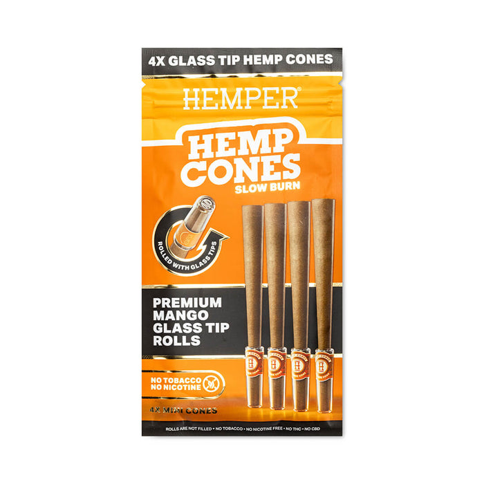 Pre-Rolled Mini Size Glass Tipped Hemp Cones | 4PK