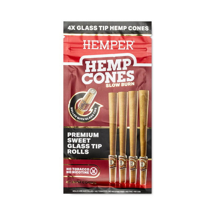 Pre-Rolled Mini Size Glass Tipped Hemp Cones | 4PK