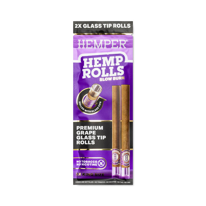 Pre-Rolled King Size Glass Tipped Hemp Rolls | 2PK