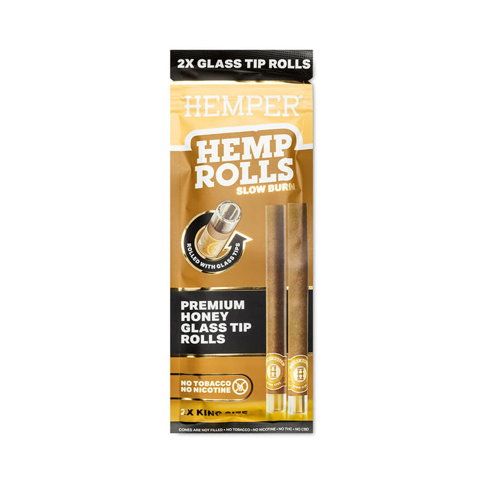 Pre-Rolled King Size Glass Tipped Hemp Rolls | 2PK