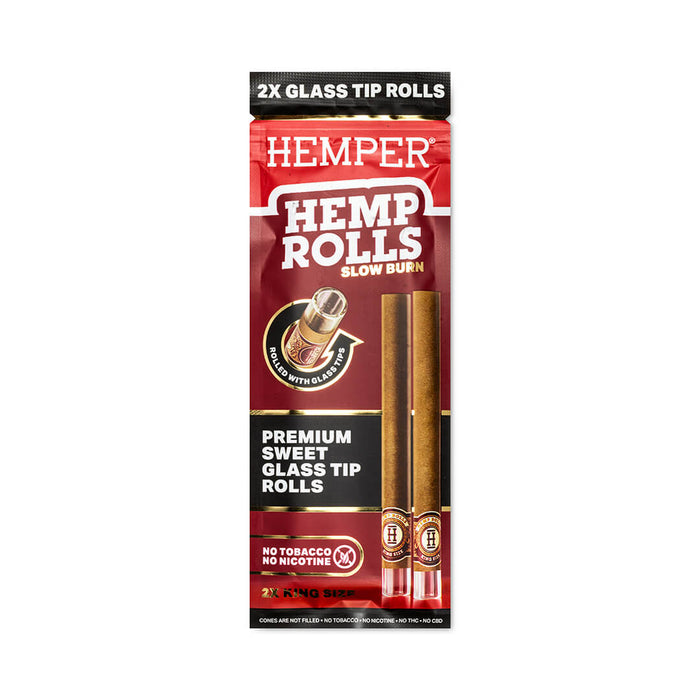 Pre-Rolled King Size Glass Tipped Hemp Rolls | 2PK