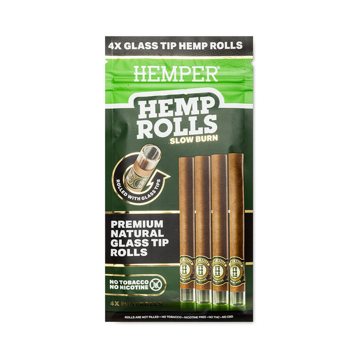 Pre-Rolled Mini Size Glass Tipped Hemp Rolls | 4PK