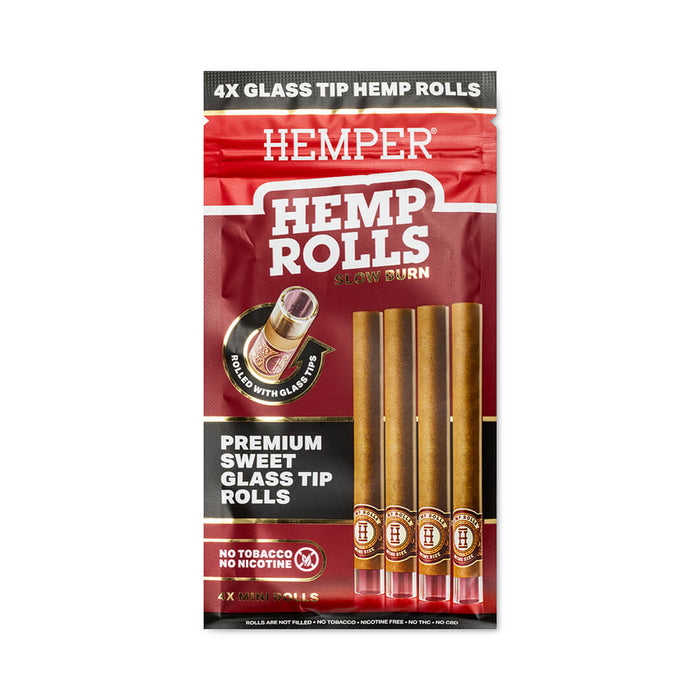 Pre-Rolled Mini Size Glass Tipped Hemp Rolls | 4PK