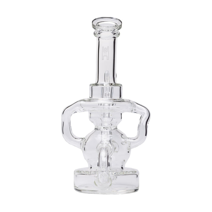 Human Grade Stubby Klein Glass Recycler Rig Water Pipe