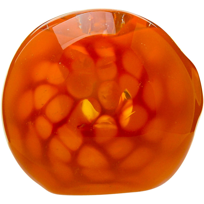 Calibear Glass Honeycomb Hand Pipe - Amber Borosilicate Glass Spoon Pipe