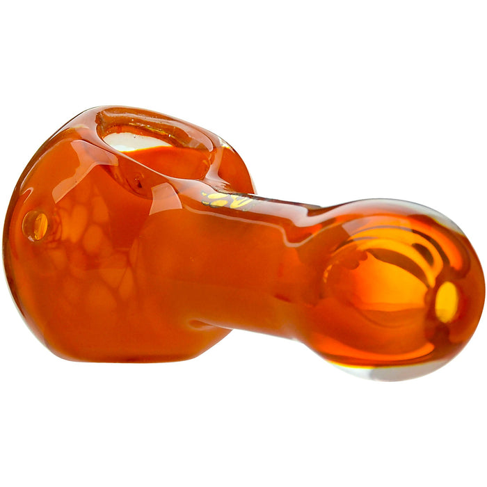 Calibear Glass Honeycomb Hand Pipe - Amber Borosilicate Glass Spoon Pipe