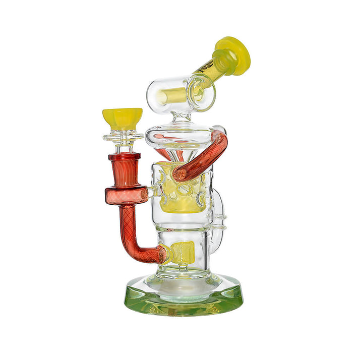 HONEYCOMB TWISTED RECYCLER GLASS RIG