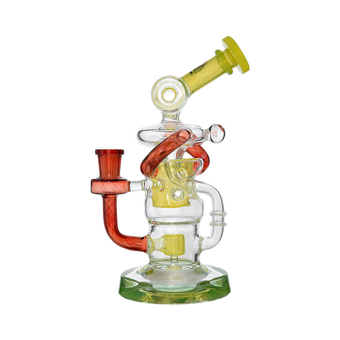 HONEYCOMB TWISTED RECYCLER GLASS RIG