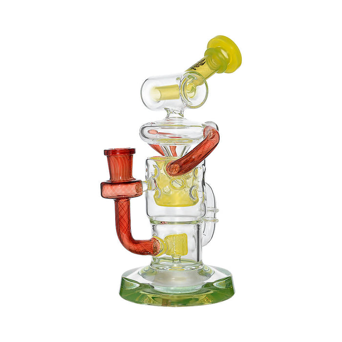 HONEYCOMB TWISTED RECYCLER GLASS RIG