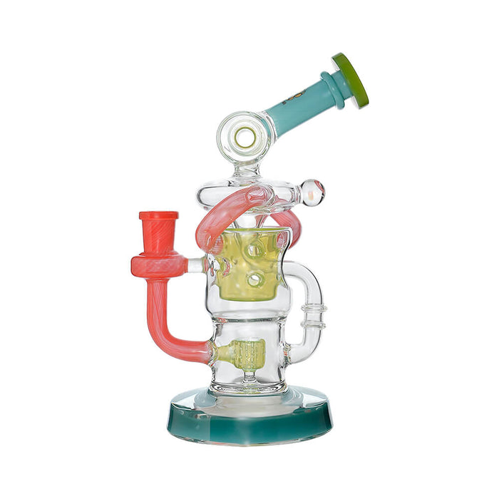 HONEYCOMB TWISTED RECYCLER GLASS RIG